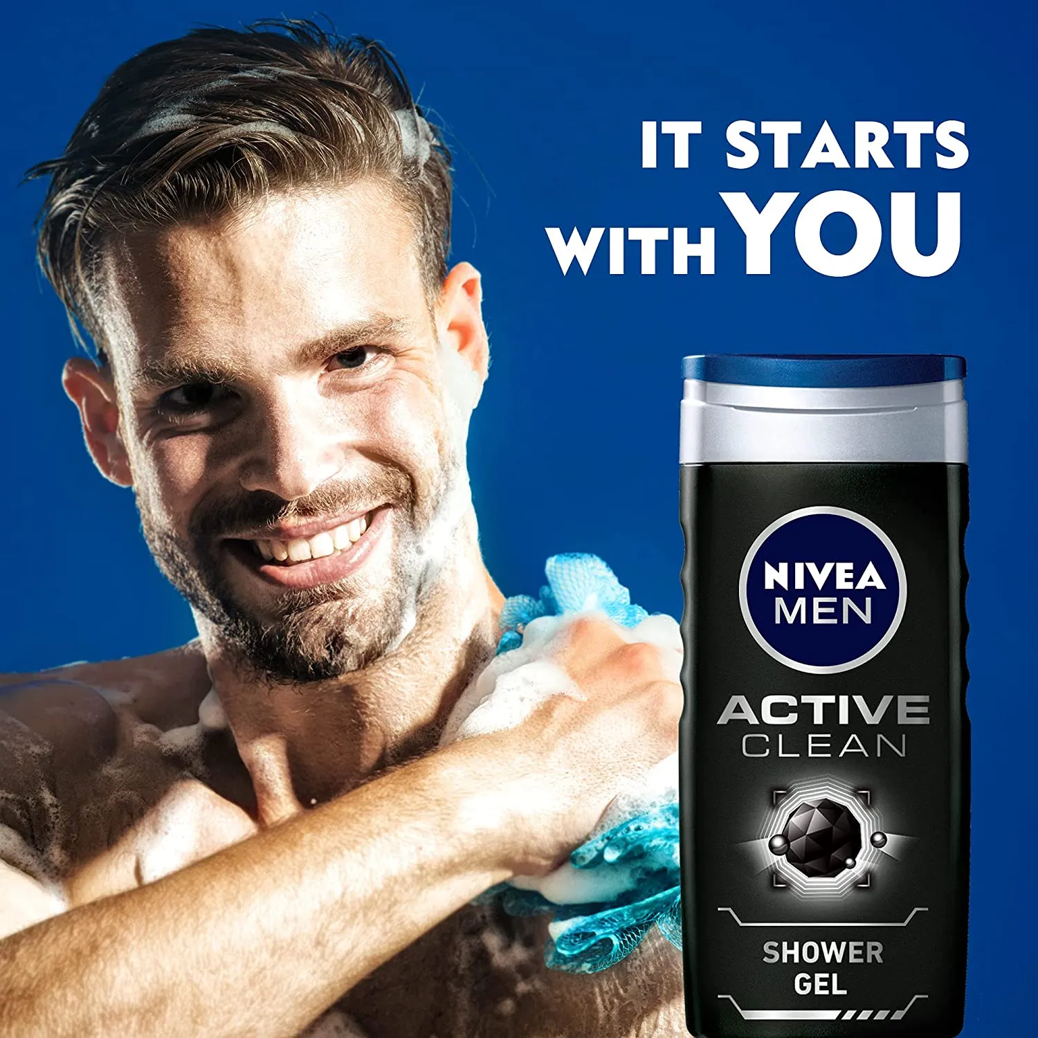 Nivea Men Active Clean Charcoal Shower Gel 3 In 1 Woody Scen