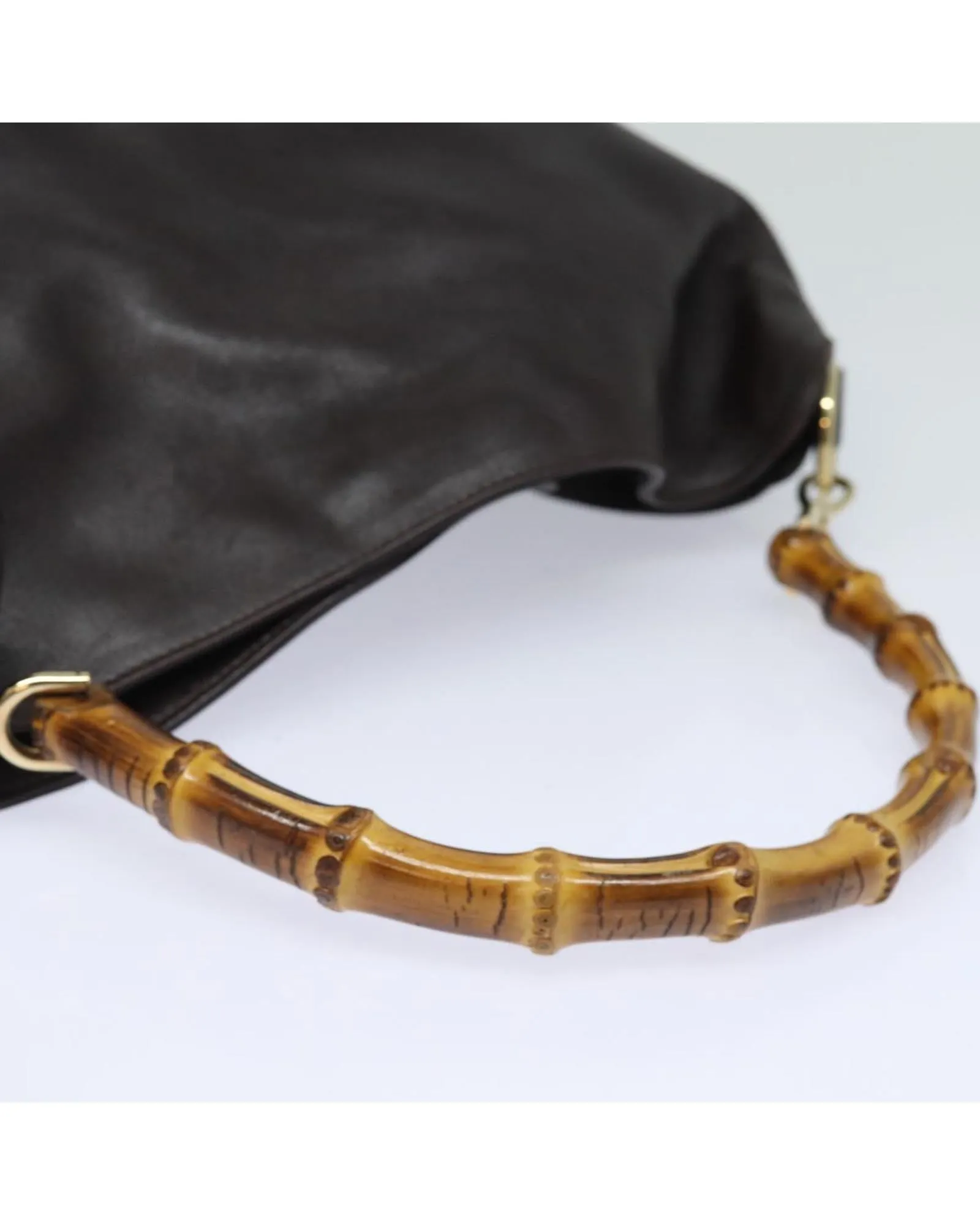 Nylon Bamboo Handle Hand Bag with Shoulder Strap