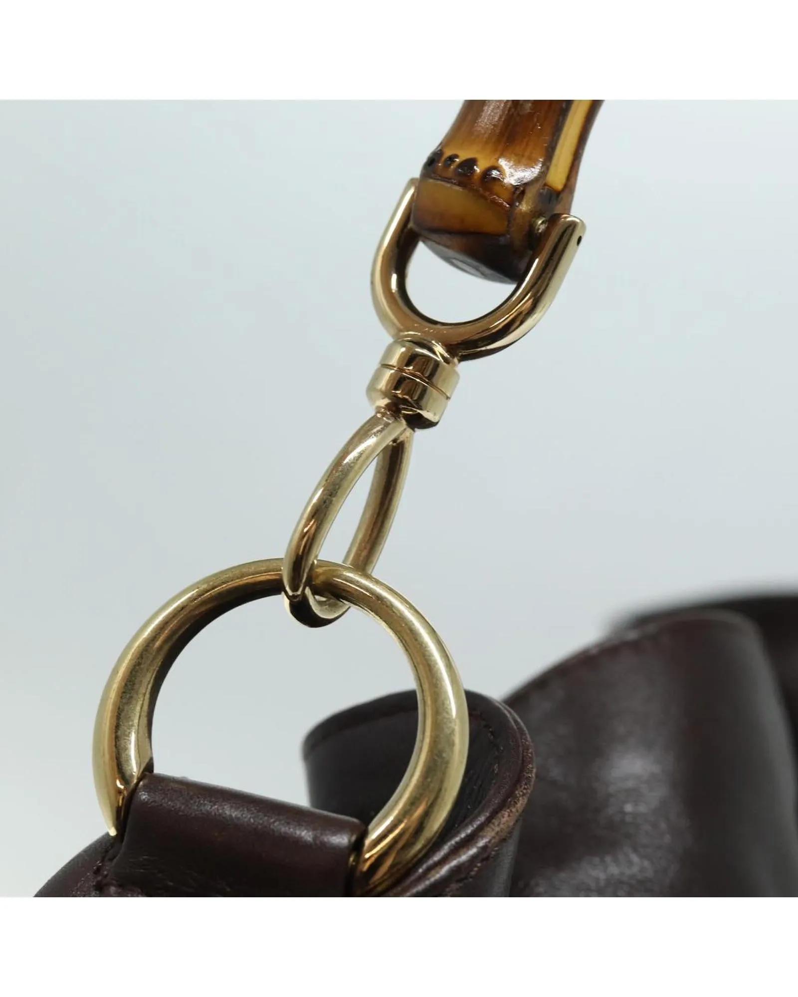 Nylon Bamboo Handle Hand Bag with Shoulder Strap
