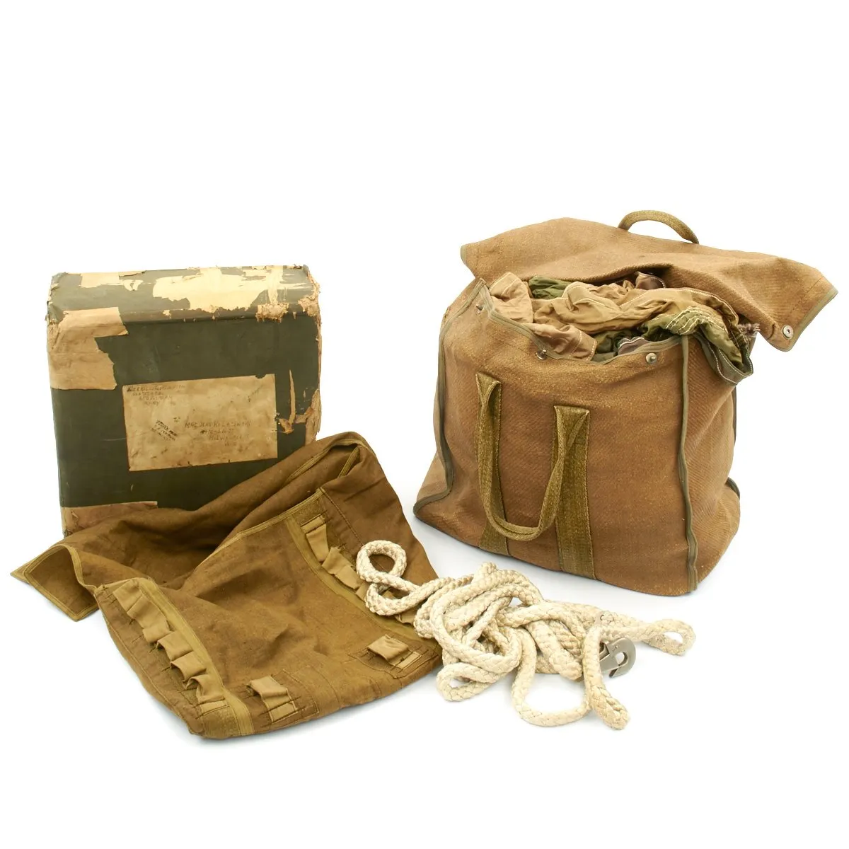 Original German WWII Fallschirmjager Camouflage Paratrooper RZ20 Parachute in Bring Home Box with Certificate
