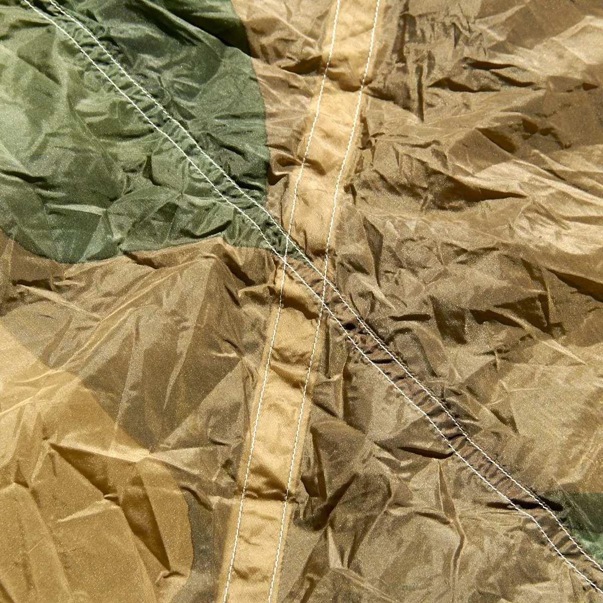Original German WWII Fallschirmjager Paratrooper RZ36 Delta-Shaped Camouflage Parachute with Bag and Crate