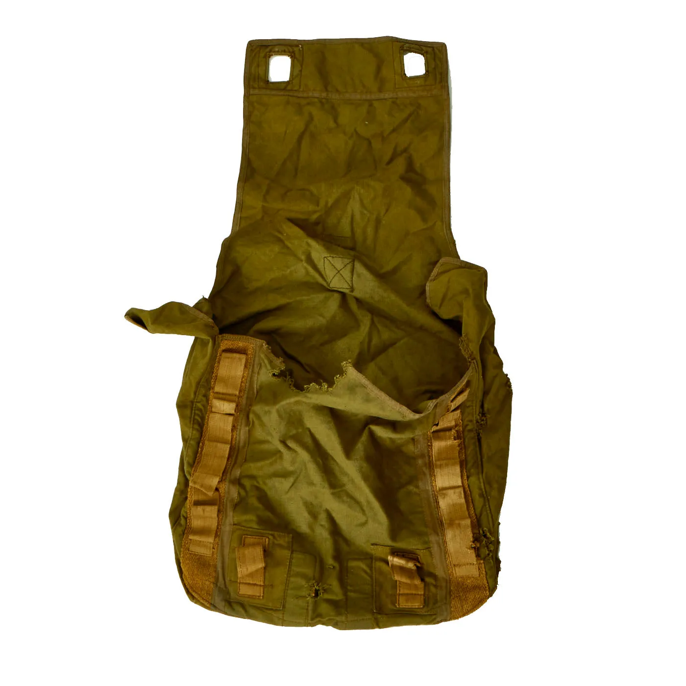 Original German WWII Fallschirmjager Paratrooper RZ36 Delta-Shaped Camouflage Parachute with Bag, harnesses and more - (1) Canopy In Bag, (1) Transit Bag, (2) Harnesses, (3) Extra Bags