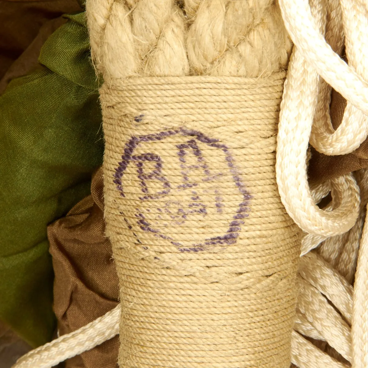 Original German WWII Luftwaffe Camouflage Fallschirmjager Paratrooper Complete RZ20 Parachute in Bring Home Box with Certificate - Dated 1942