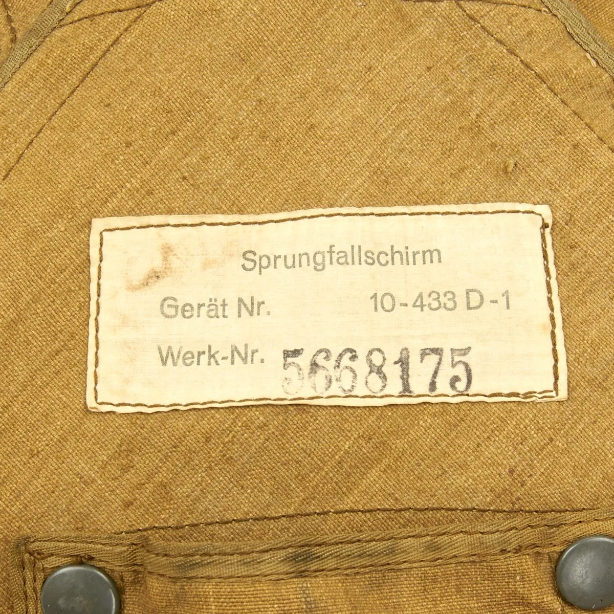 Original German WWII Luftwaffe Camouflage Fallschirmjager Paratrooper RZ20/36 Transitional Parachute with Bag