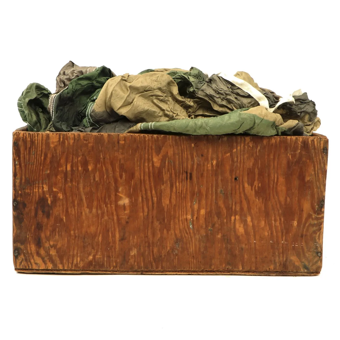 Original German WWII Luftwaffe Fallschirmjager Paratrooper RZ20 Camouflage Parachute in USGI Bring Home Box