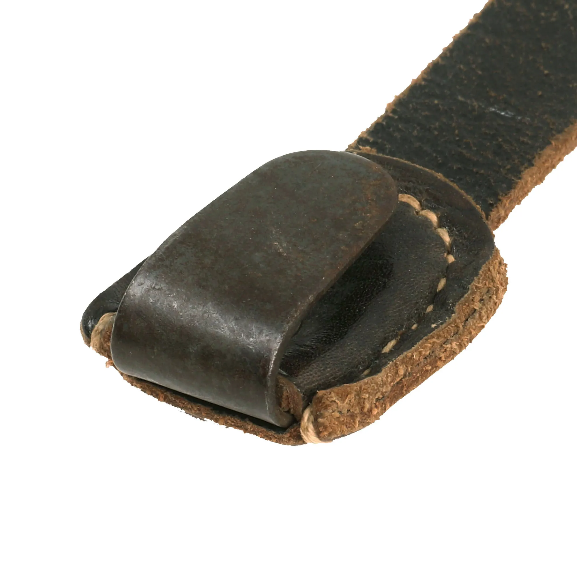 Original German WWII RBNr. Marked Lightweight Mounted Leather Combat Suspender Y Straps - As Used by Paratroopers, Cavalry, Armor Crews & Others