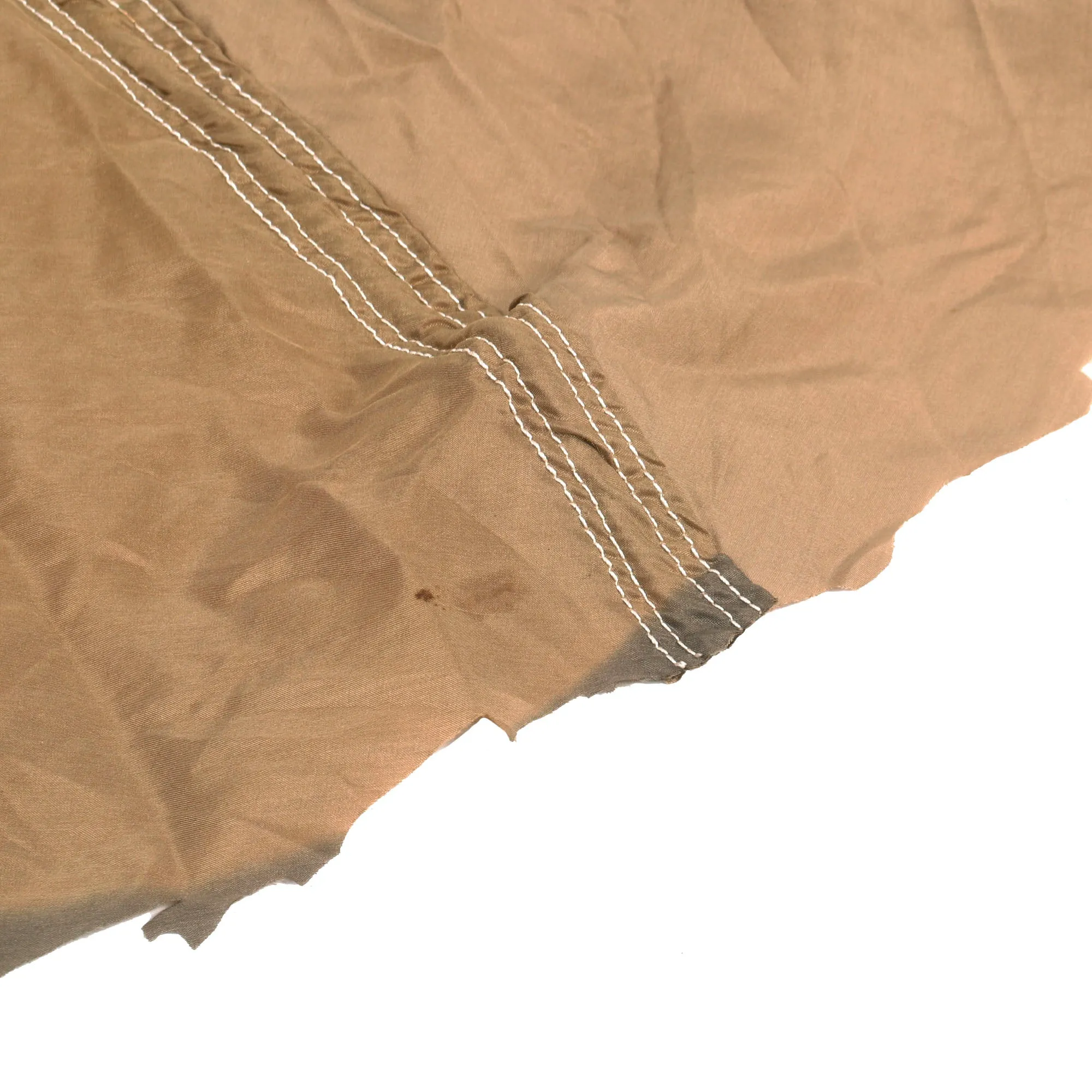 Original German WWII U.S. Captured Luftwaffe Fallschirmjäger Paratrooper Partial Camouflage Parachute Canopy - Sent Home by Billie Houseman