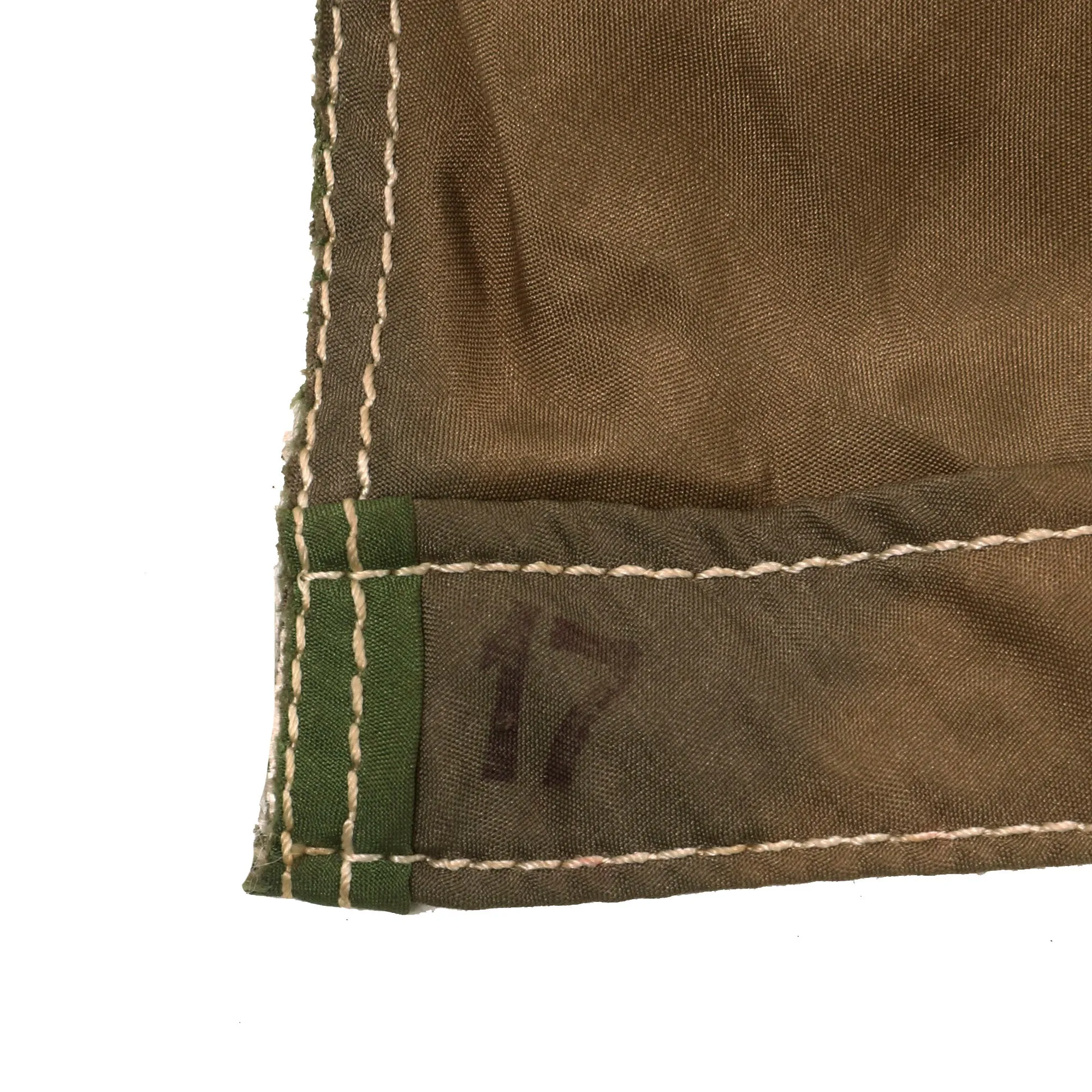 Original German WWII U.S. Captured Luftwaffe Fallschirmjäger Paratrooper Partial Camouflage Parachute Canopy - Sent Home by Billie Houseman