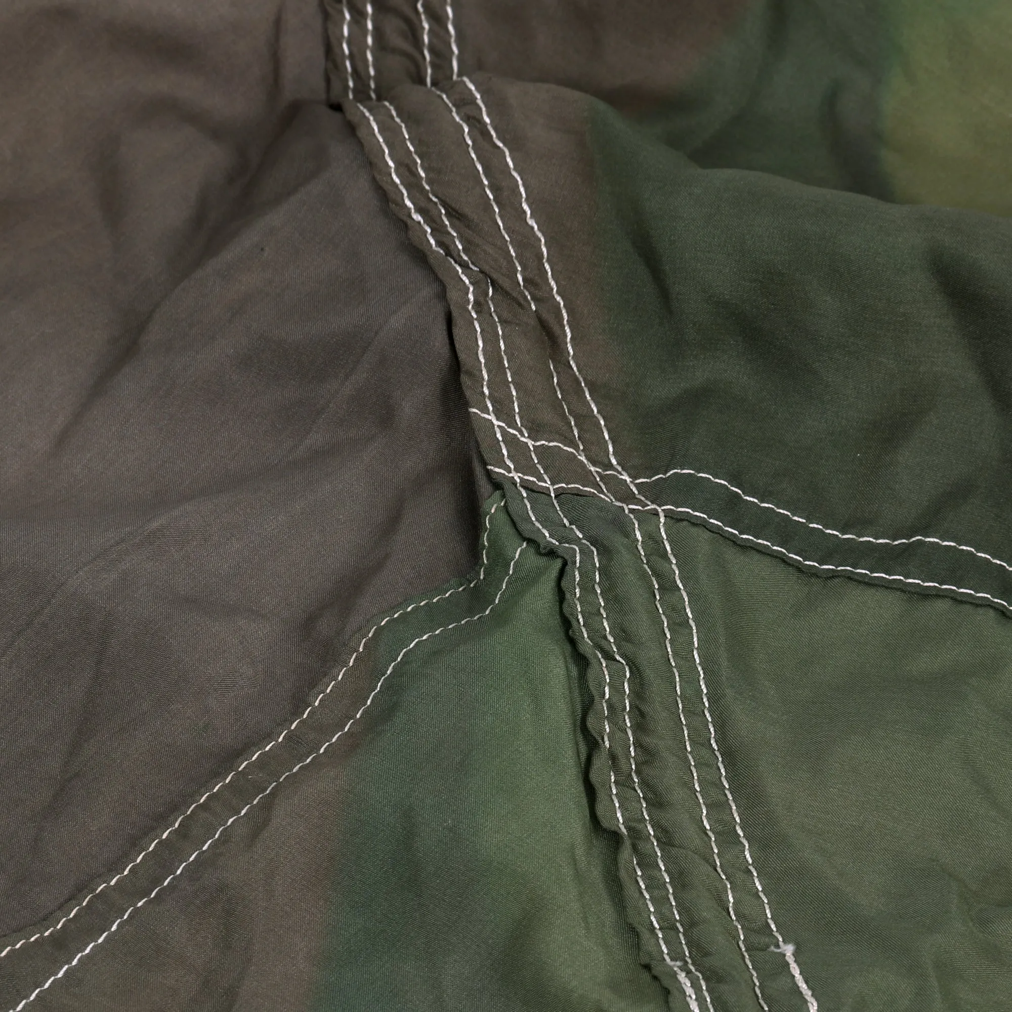Original German WWII U.S. Captured Luftwaffe Fallschirmjäger Paratrooper Partial Camouflage Parachute Canopy - Sent Home by Billie Houseman