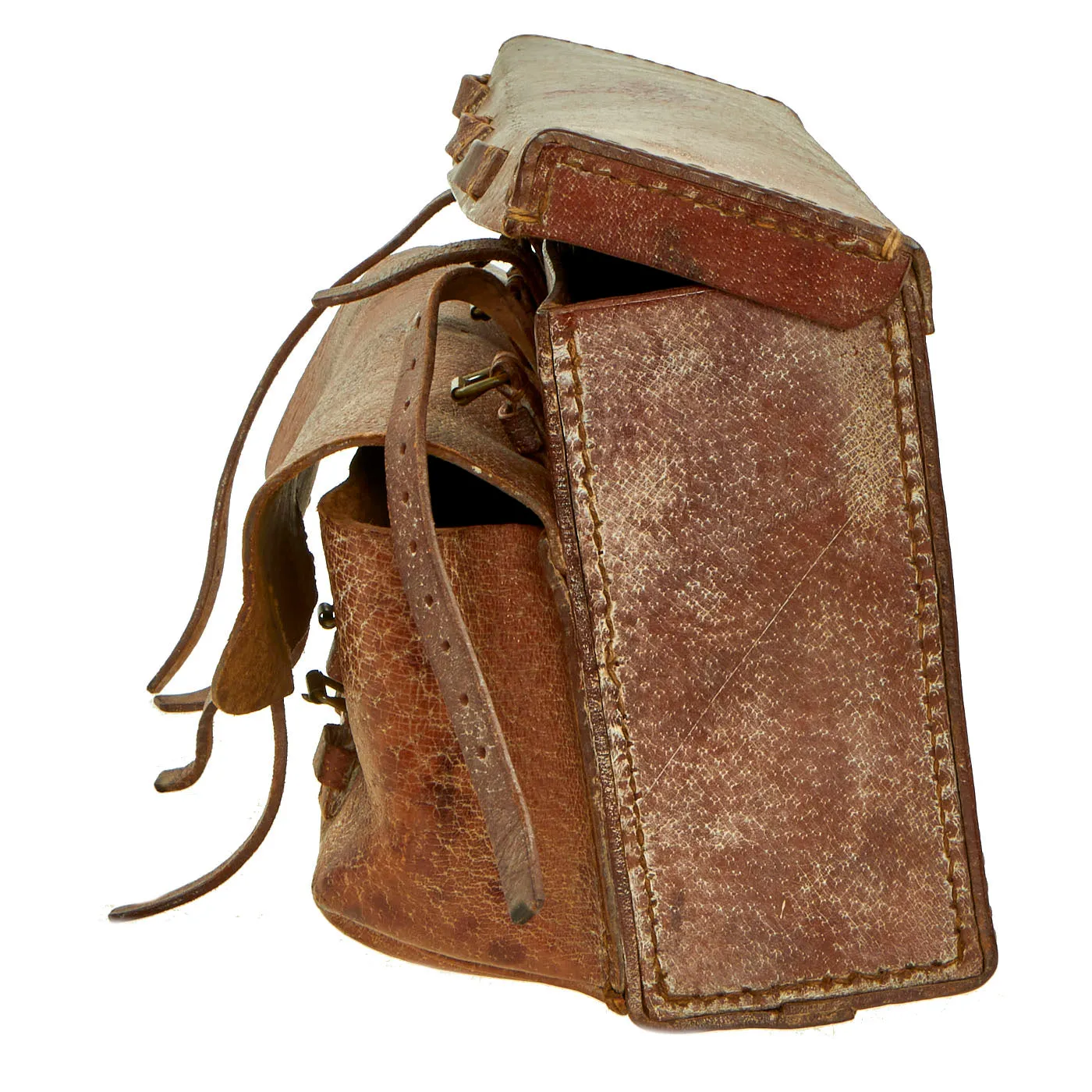 Original Japanese WWII Untouched Imperial Japanese Army Leather Medical Satchel With Contents as Found by US Serviceman - 13 Plus Items
