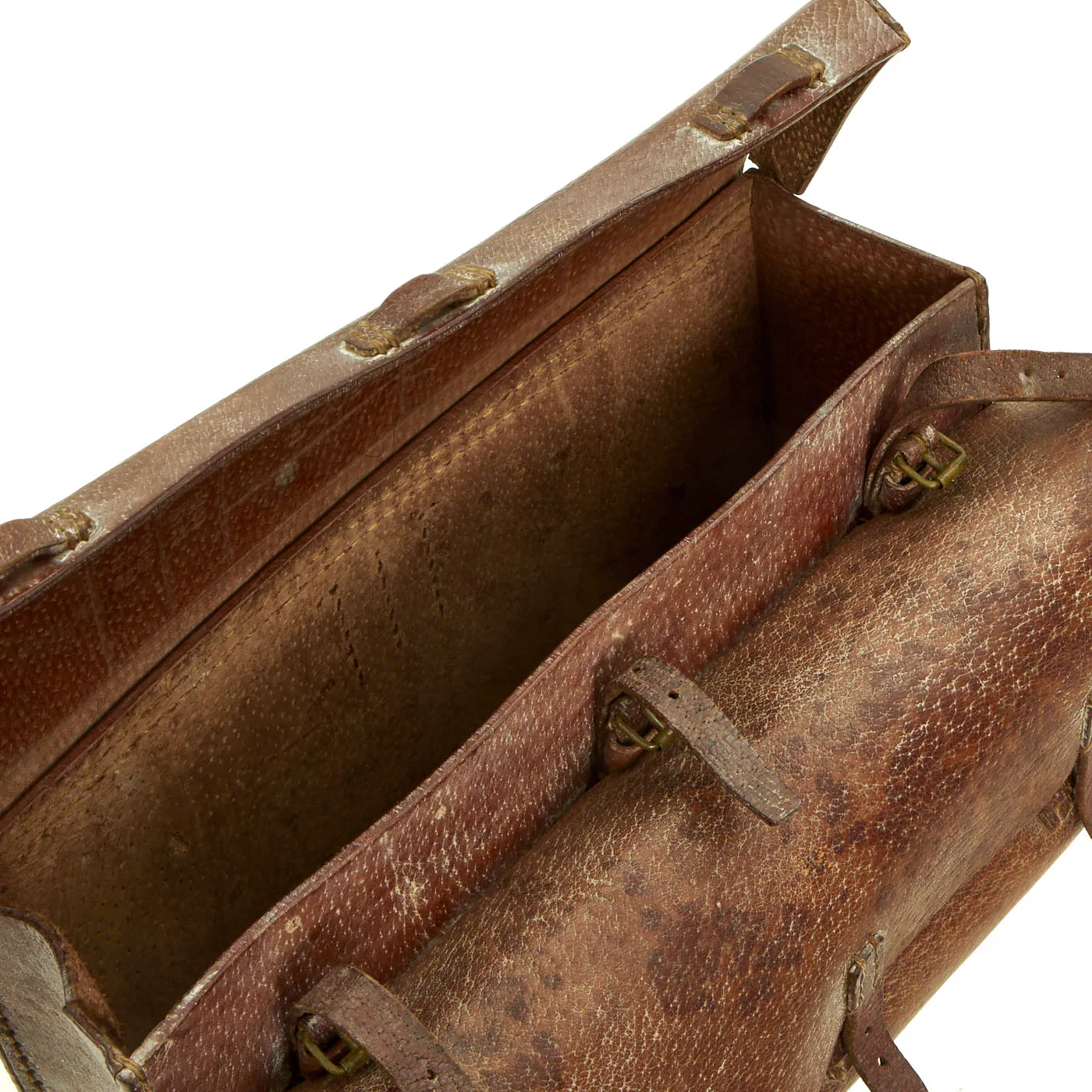 Original Japanese WWII Untouched Imperial Japanese Army Leather Medical Satchel With Contents as Found by US Serviceman - 13 Plus Items