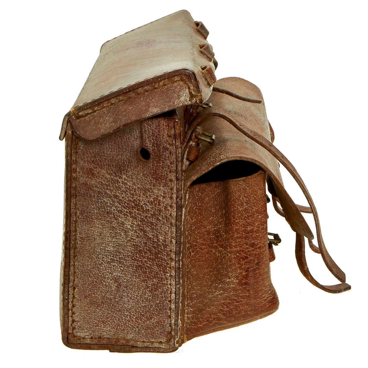 Original Japanese WWII Untouched Imperial Japanese Army Leather Medical Satchel With Contents as Found by US Serviceman - 13 Plus Items