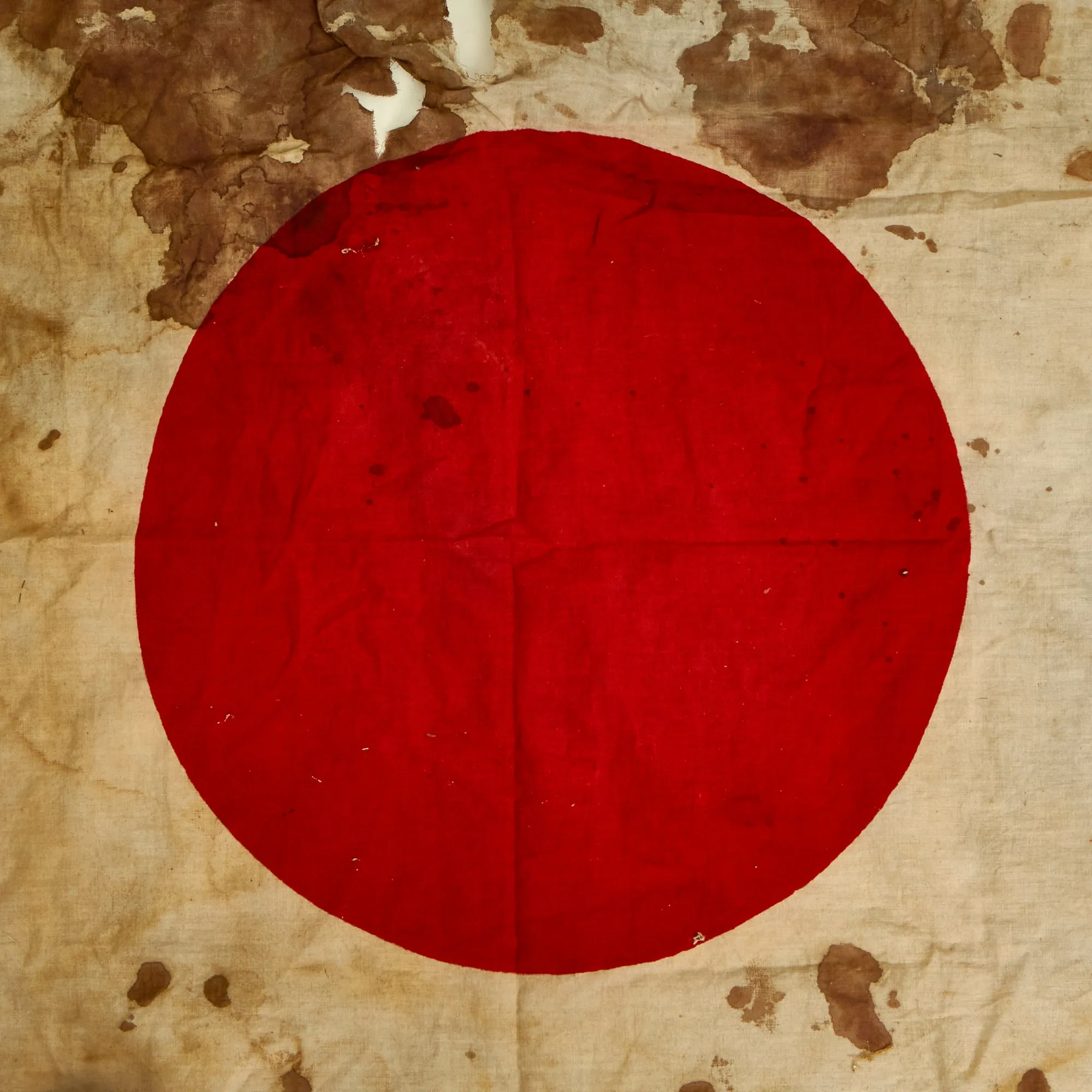 Original Japanese WWII USGI Bring Back Set Taken from KIA Japanese Soldier - Senninbari 1000 Stitch Belt & National Flag