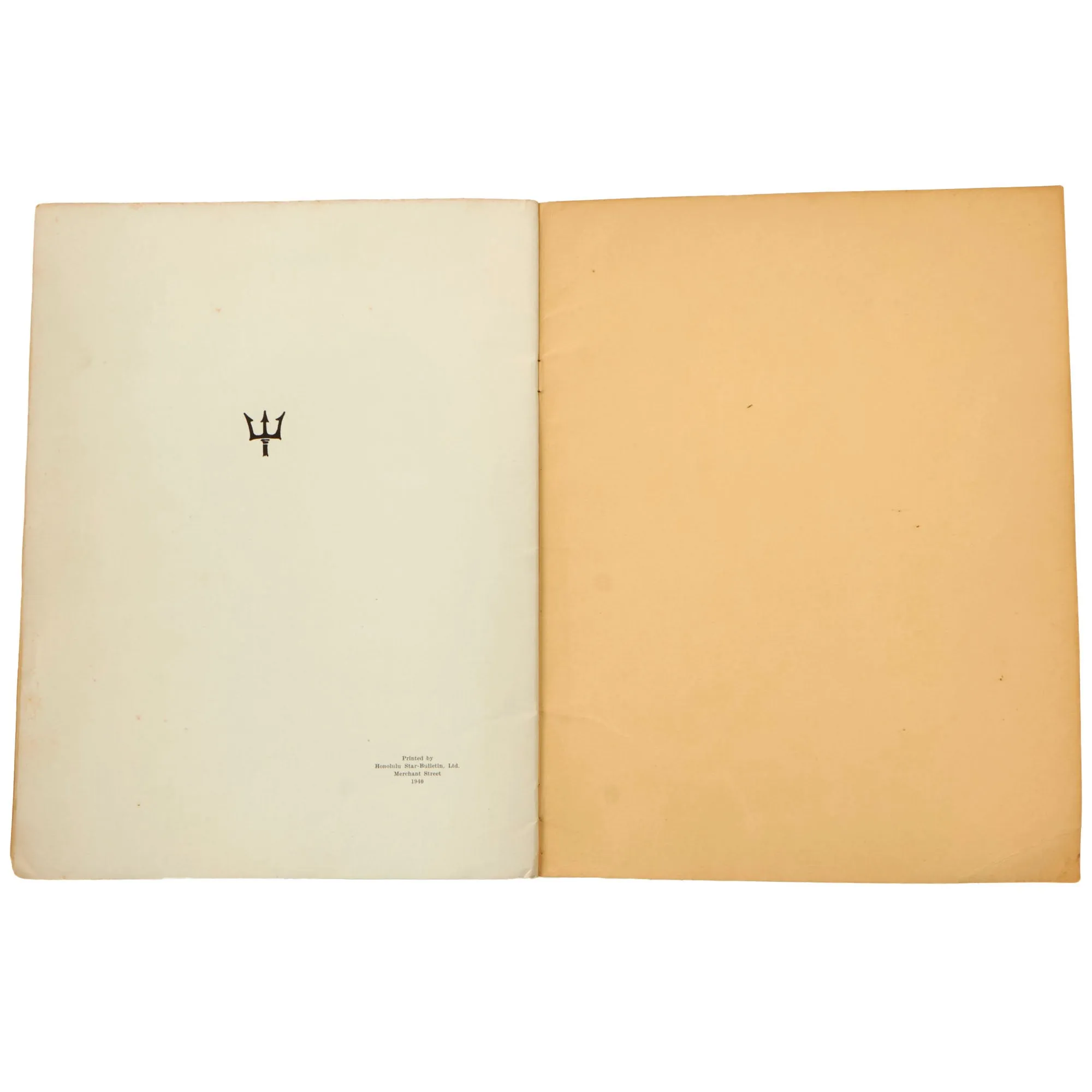 Original U.S. WWII Pre - Pearl Harbor July 1940 Dated Crossing The Line With The U.S.S. Arizona Book - Printed in Honolulu