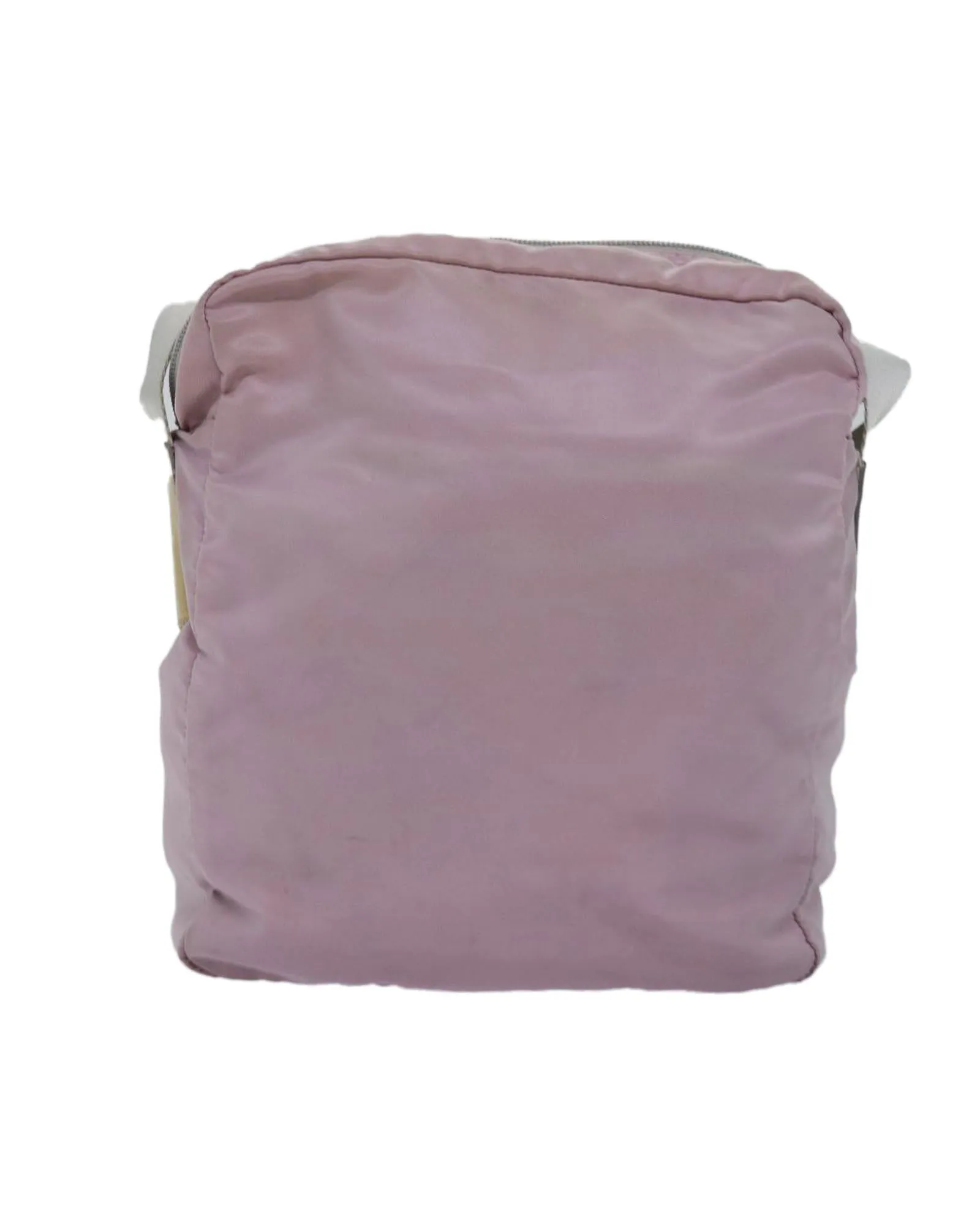 Pink Nylon Shoulder Bag with Shoulder Drop