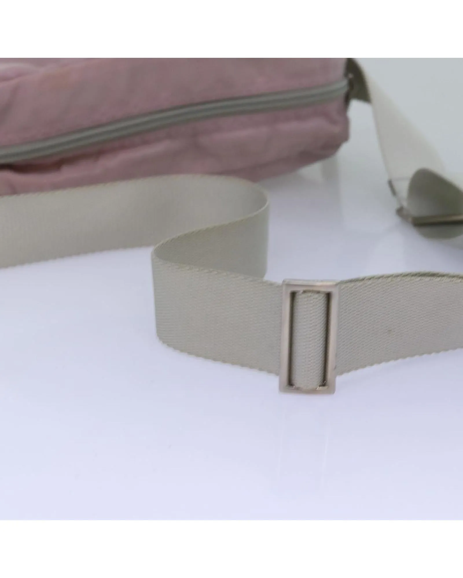 Pink Nylon Shoulder Bag with Shoulder Drop