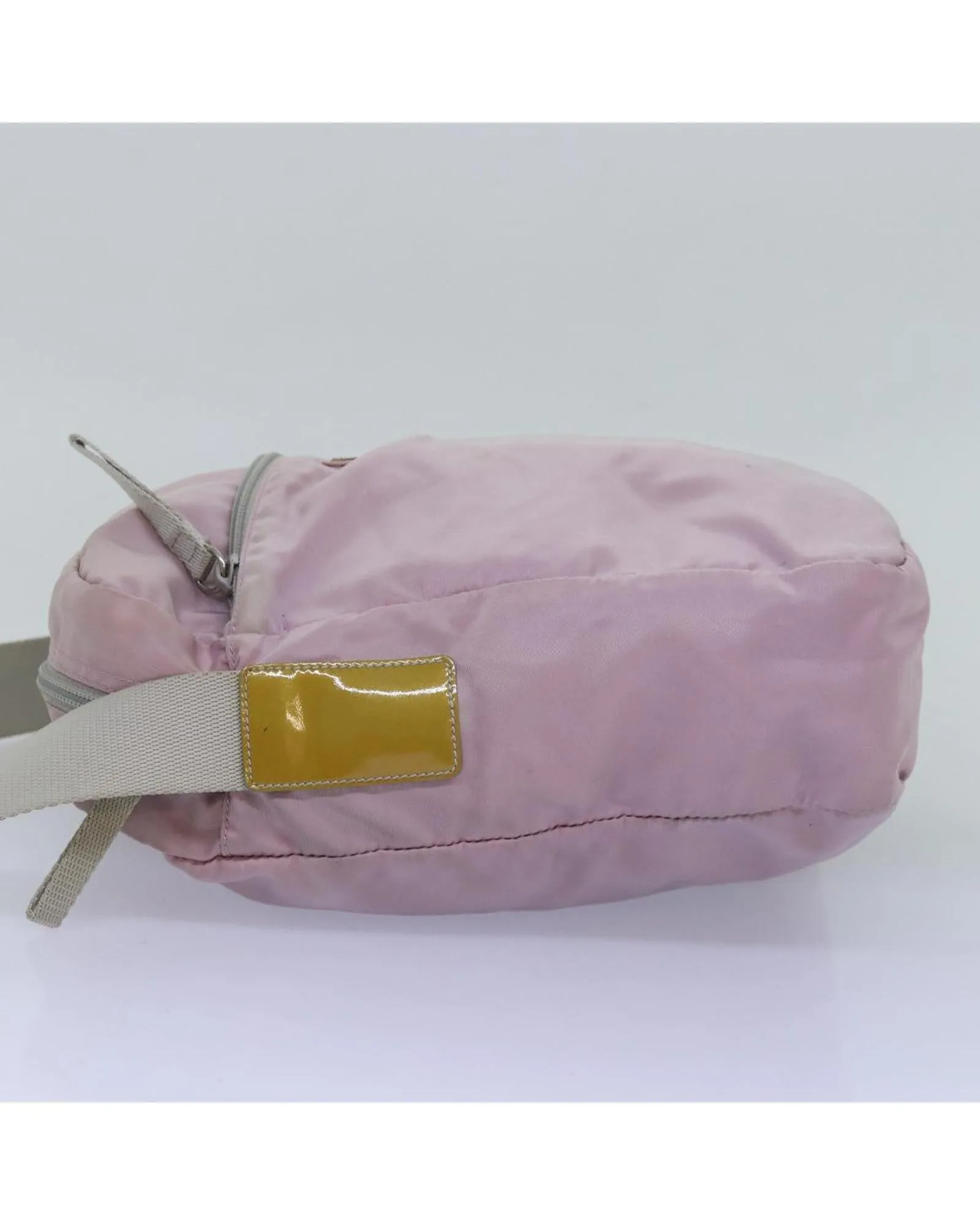 Pink Nylon Shoulder Bag with Shoulder Drop