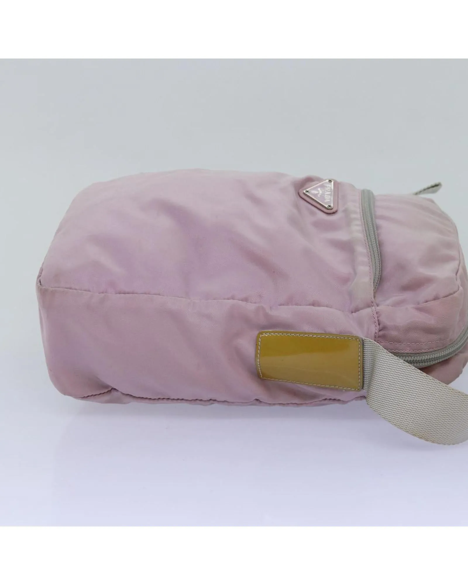 Pink Nylon Shoulder Bag with Shoulder Drop