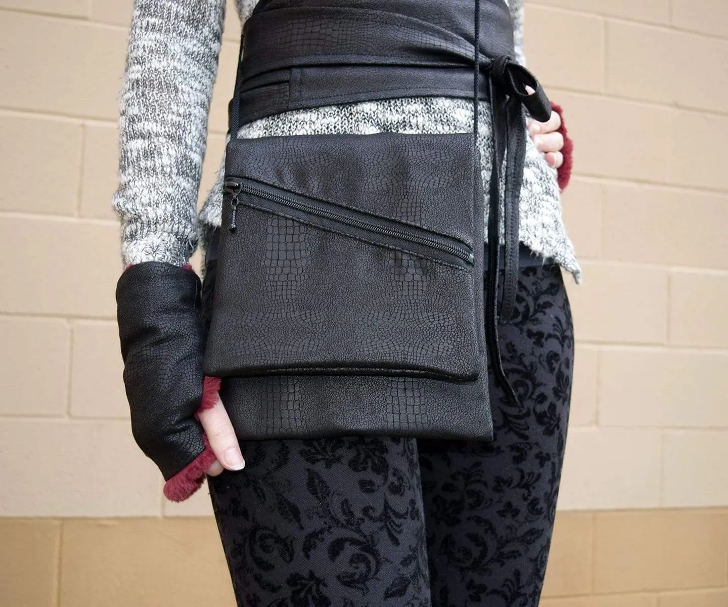 Prague Style Handbag - Vegan Leather in Outback (Only Black Available)