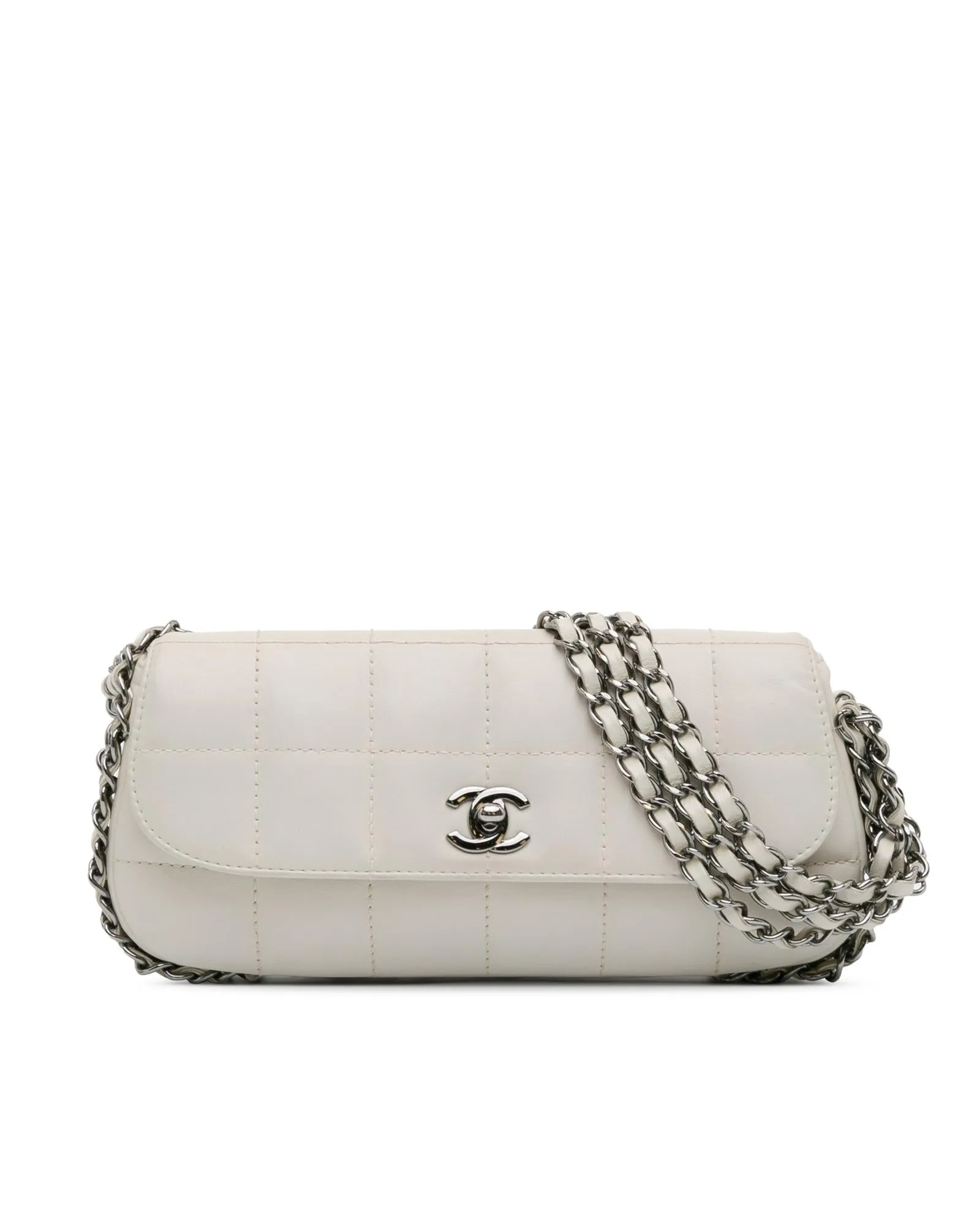 Quilted Lambskin 3 Chain Shoulder Bag with Twist Lock Closure