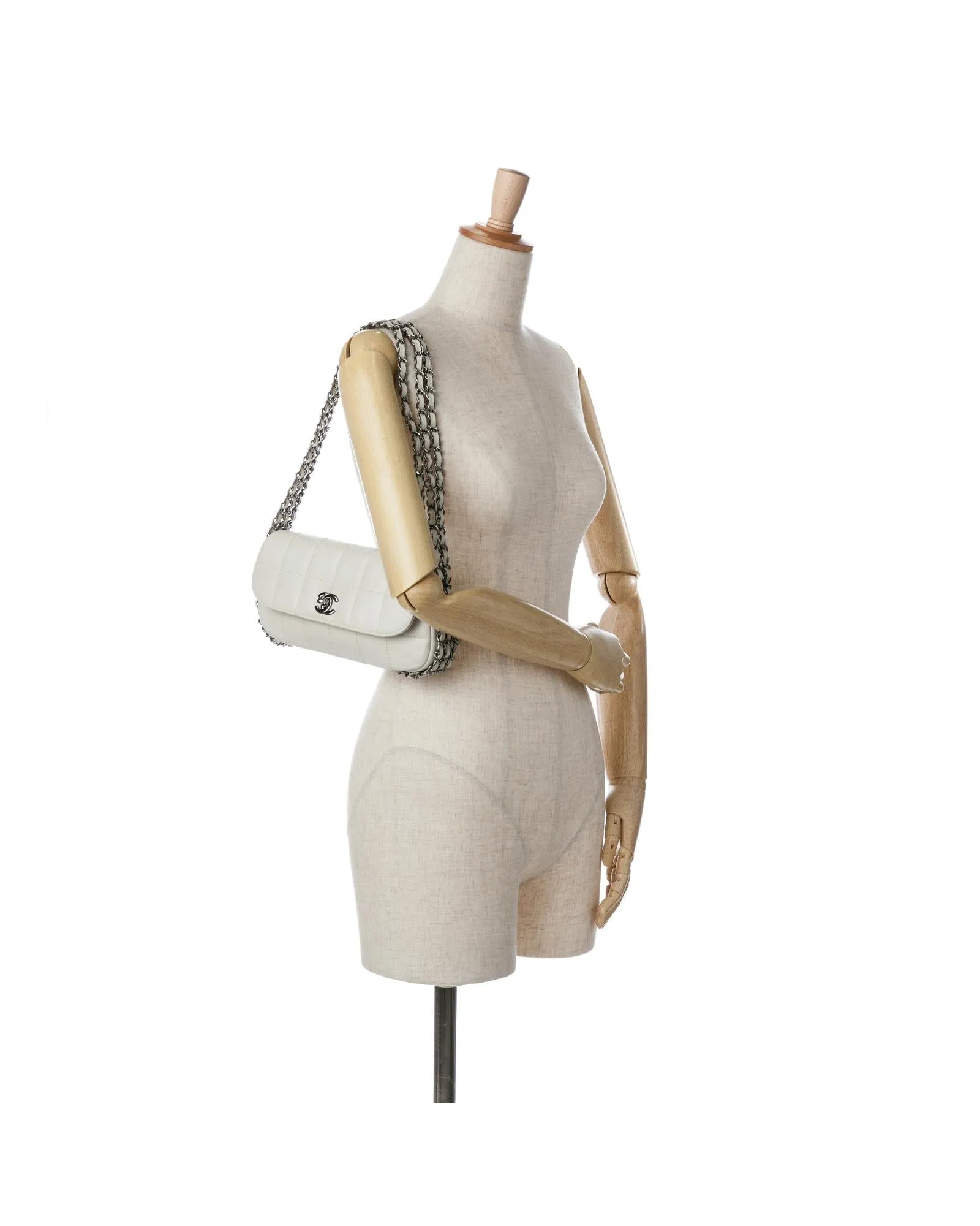Quilted Lambskin 3 Chain Shoulder Bag with Twist Lock Closure