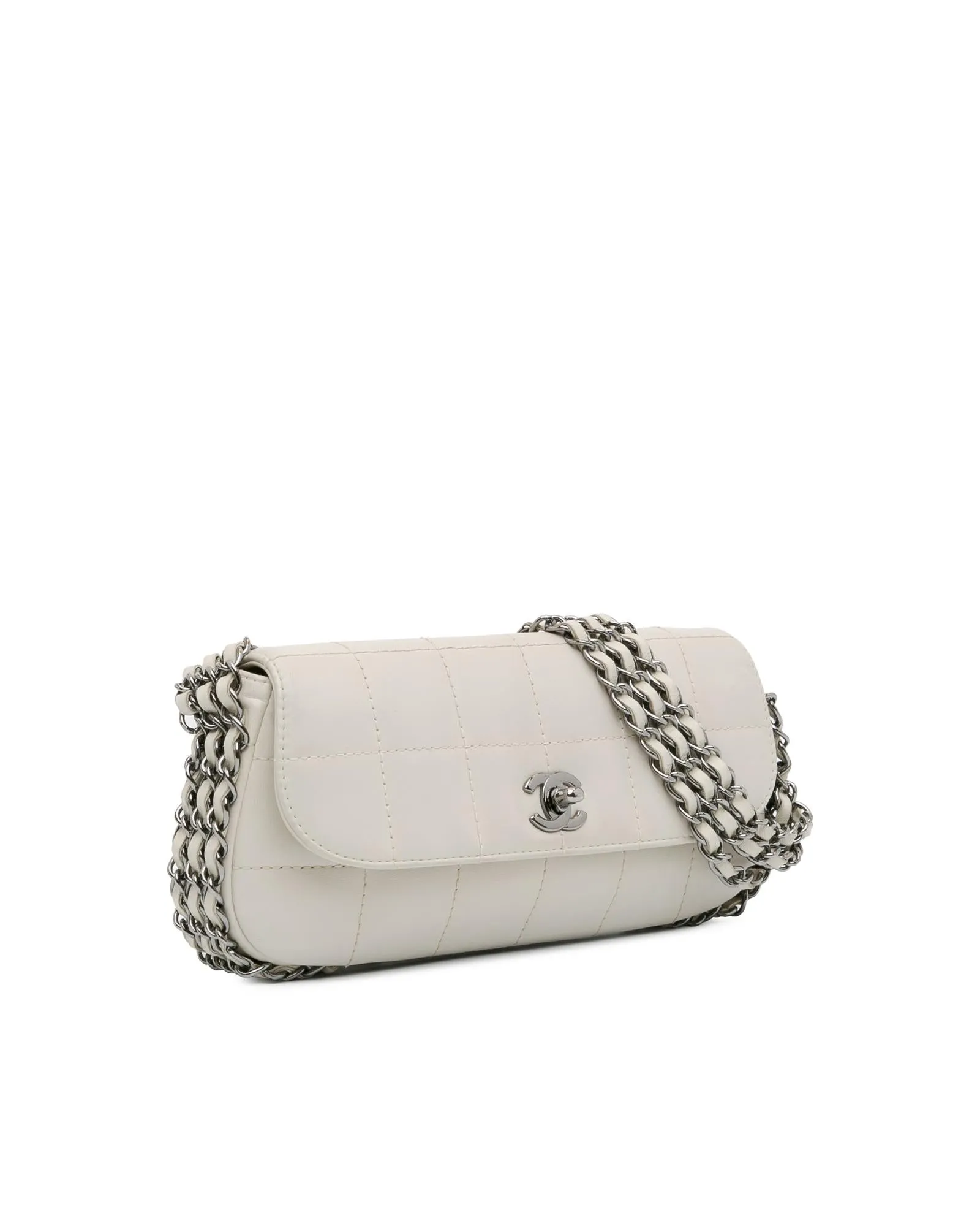 Quilted Lambskin 3 Chain Shoulder Bag with Twist Lock Closure