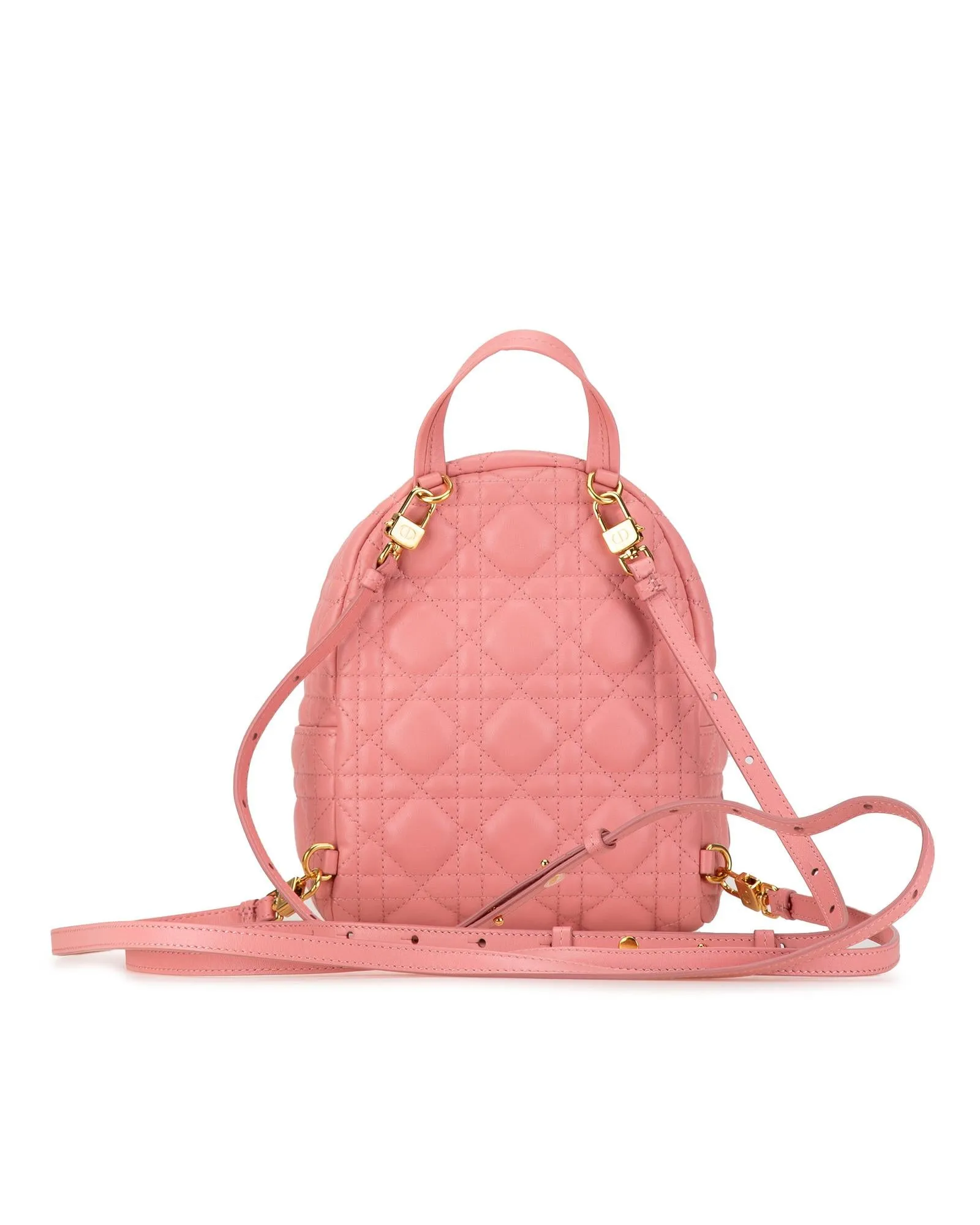 Quilted Leather Mini Backpack with Front Zip Pocket