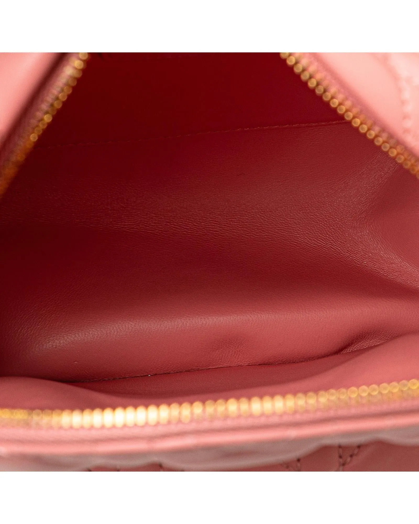 Quilted Leather Mini Backpack with Front Zip Pocket