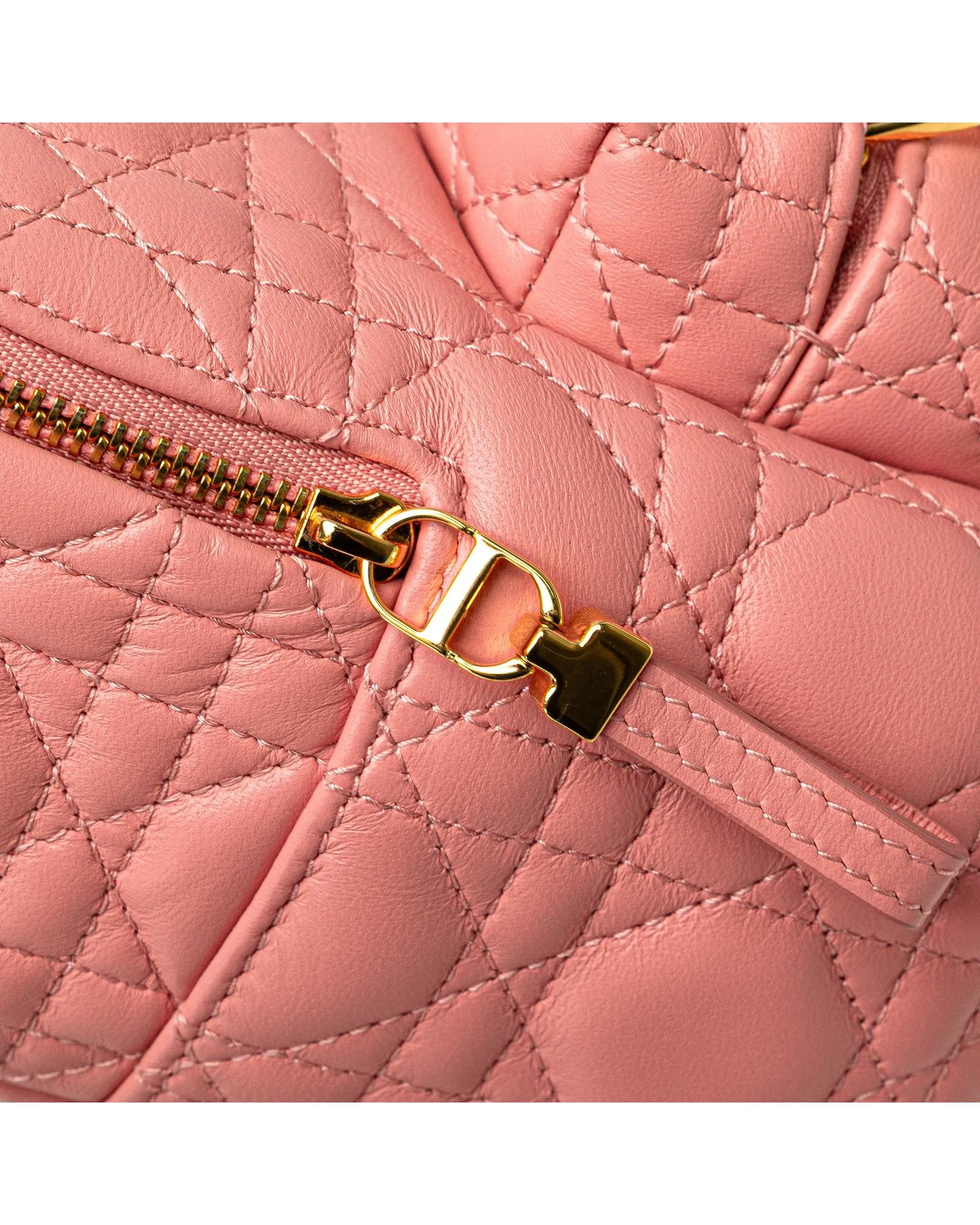 Quilted Leather Mini Backpack with Front Zip Pocket