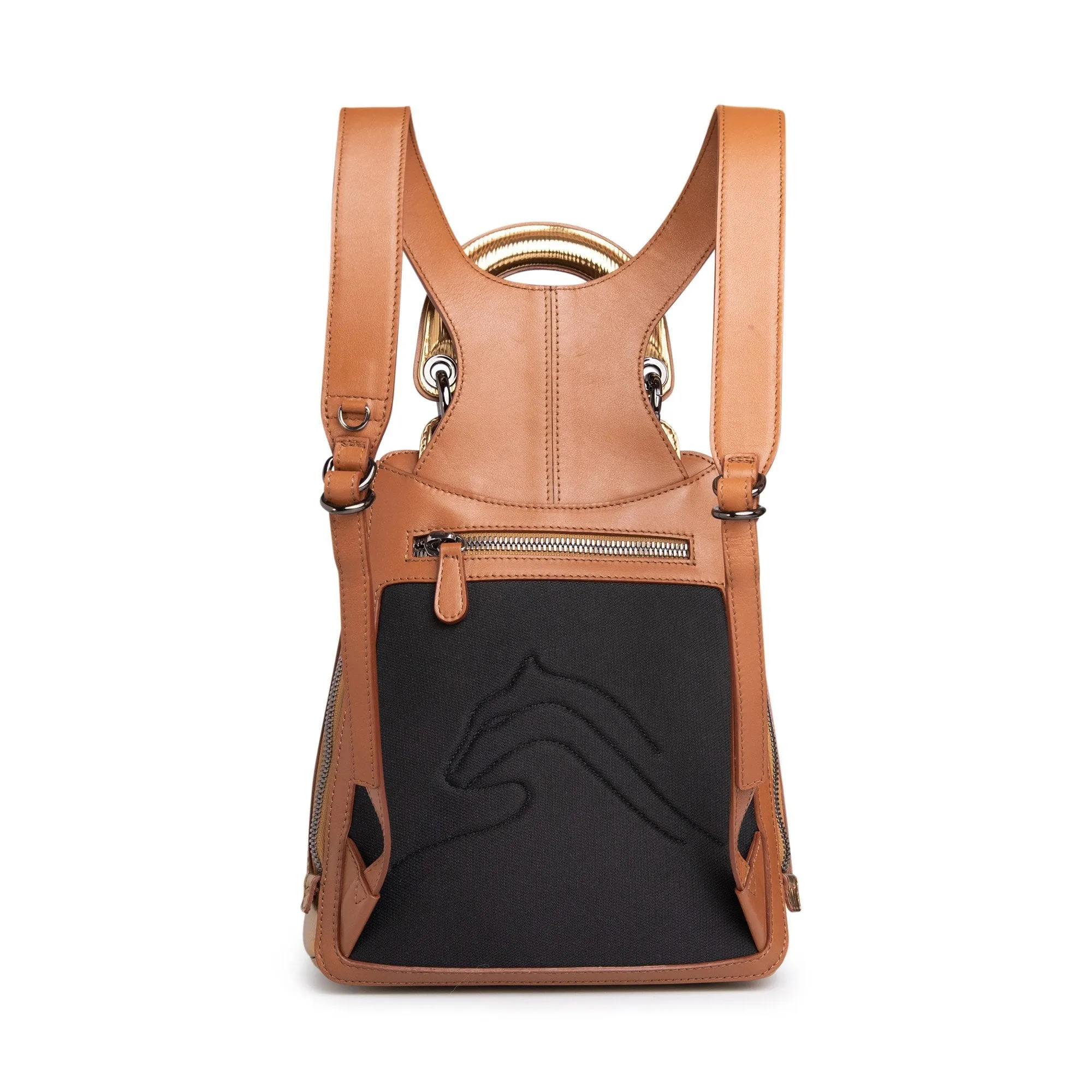 Racer Metallic Mini: Women's Designer Backpack in Gold Leather