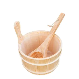 Sauna Bucket and Ladle Wooden Set