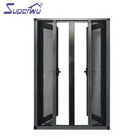 Superwu Aluminium windows black color finish aluminium casement window for home design French windows with certificates