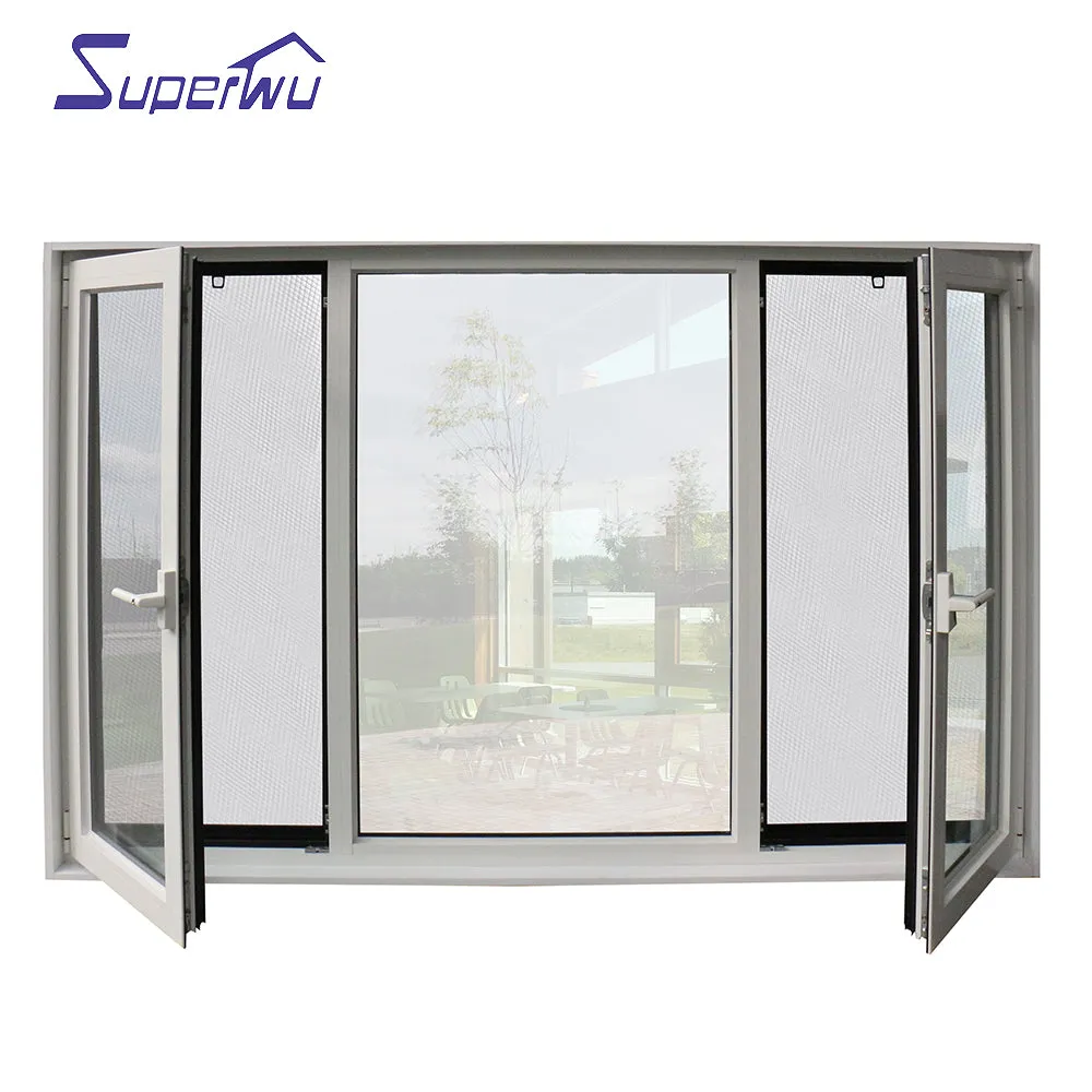 Superwu cheap aluminum turn and tilt windows casement windows for new house aluminium residential windows and doors