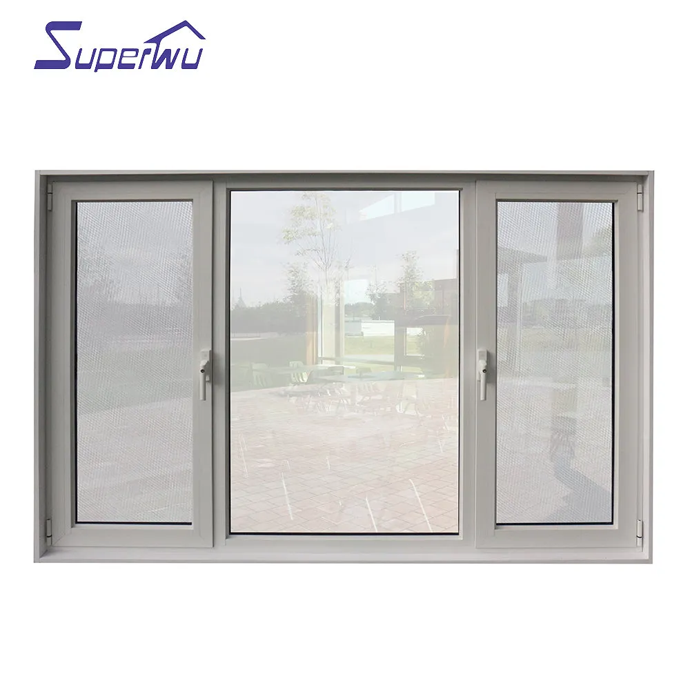 Superwu cheap aluminum turn and tilt windows casement windows for new house aluminium residential windows and doors