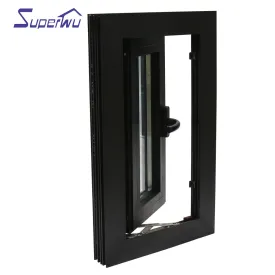 Superwu Customized Double Glass Awning Windows Aluminum Casement Window