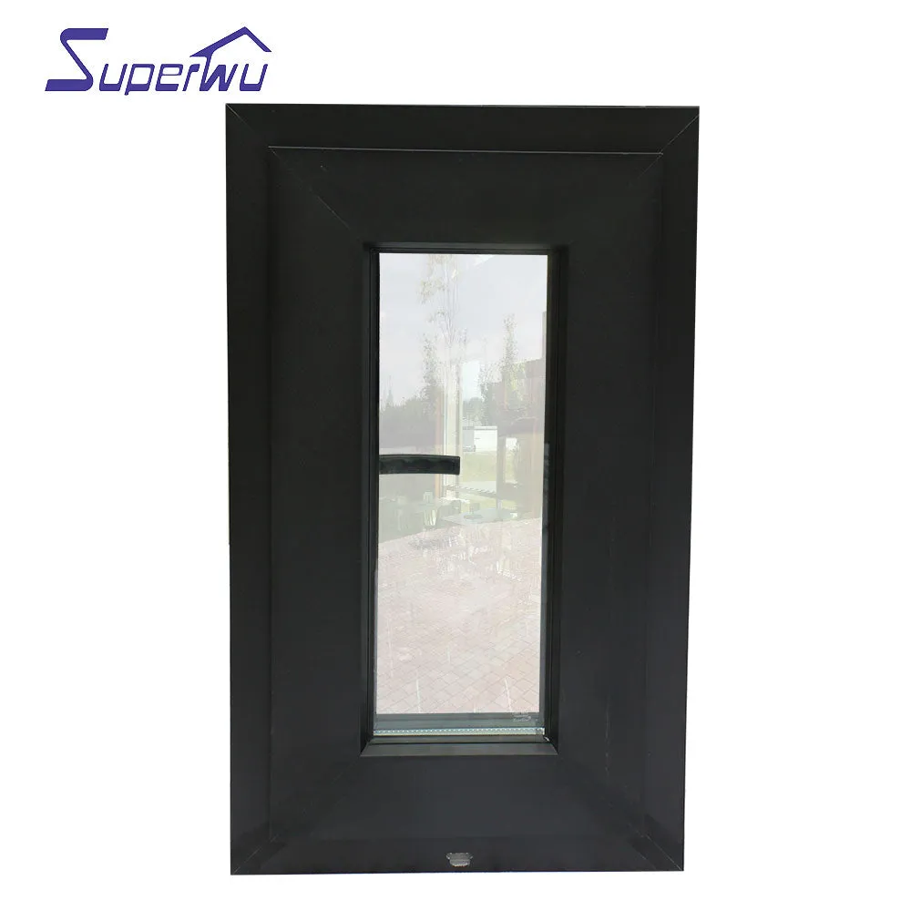 Superwu Double Glazed Windows Aluminum frame tempered glass swing window French windows with certificates