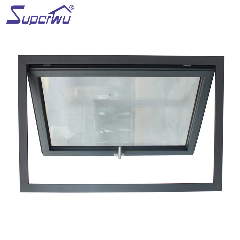 Superwu Double glazed windows casement design aluminum frame tempered glass swing window