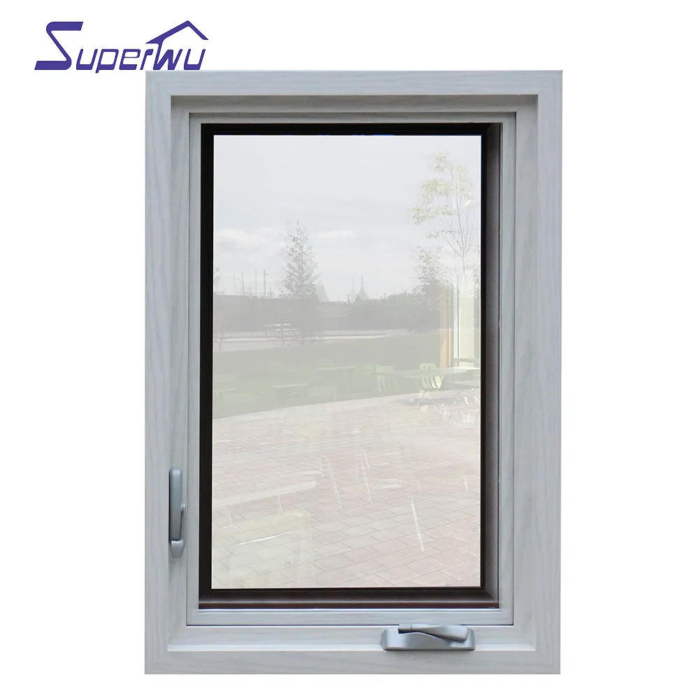 Superwu Double silver plated glass windows french style aluminum frame swing window aluminum casement windows