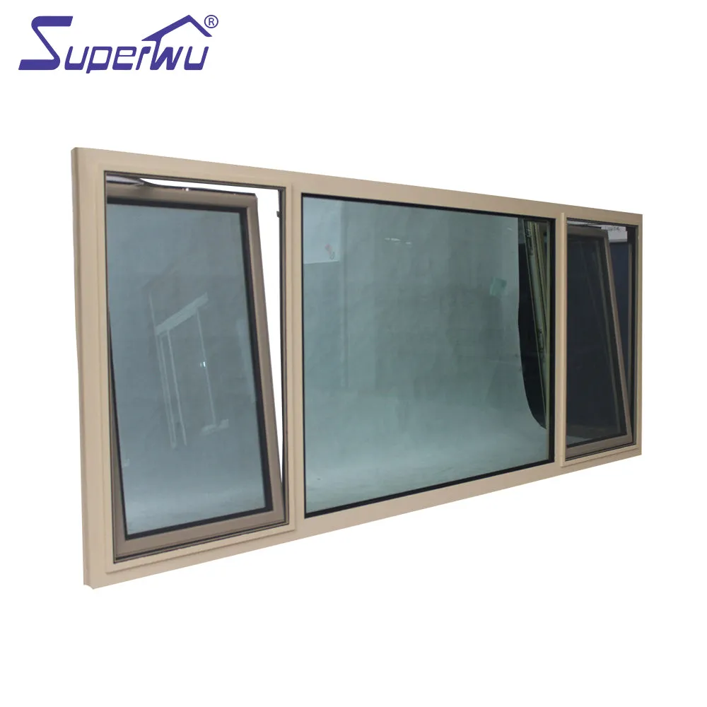 Superwu Energy saving aluminum tilt and turn window thermal break profile double glazed casement windows