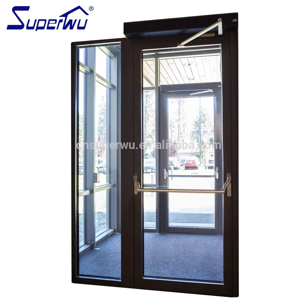 Superwu HBD used aluminum hinged automatic door glass sensor door