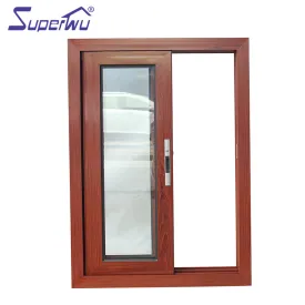 Superwu Hot sale in Europe and North American aluminum thermal broken aluminium sliding windows wooden grain color