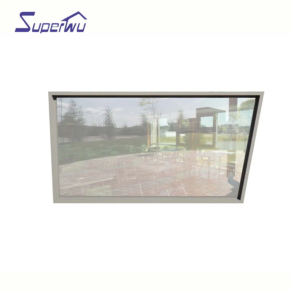 Superwu Latest trapezoidal design thermal break double glazed aluminum fix glass window best sale