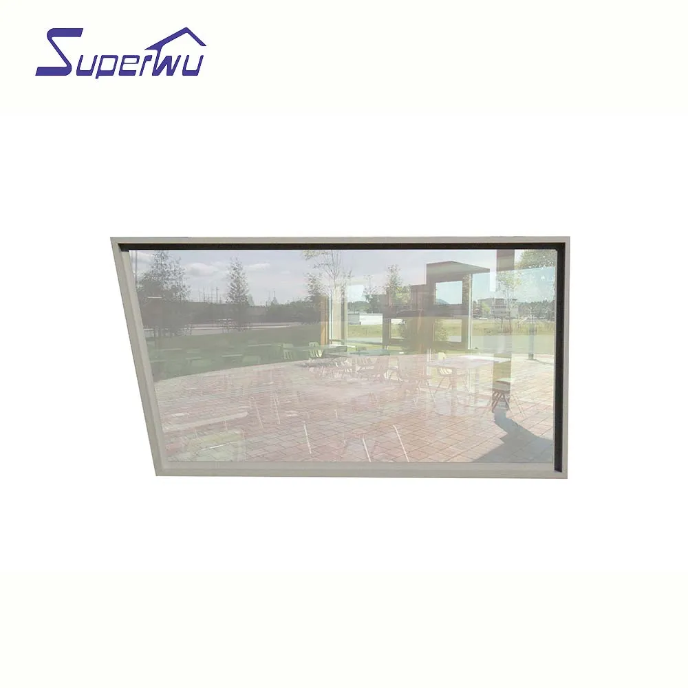 Superwu Latest trapezoidal design thermal break double glazed aluminum fix glass window best sale