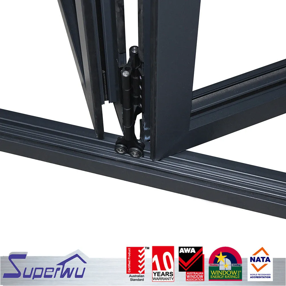 Superwu Solution to Bullet Proof and Hurricane Proof High quality 440 open style aluminum folding tempered glass door