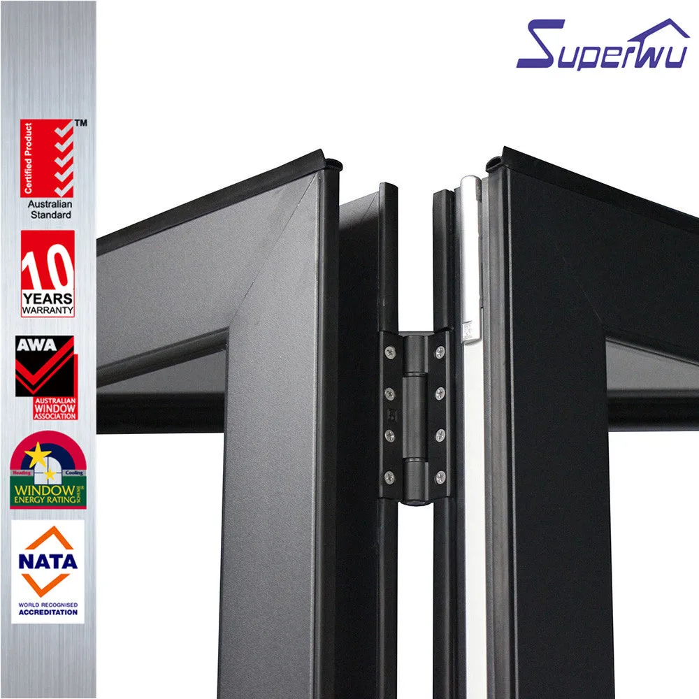Superwu Solution to Bullet Proof and Hurricane Proof High quality 440 open style aluminum folding tempered glass door