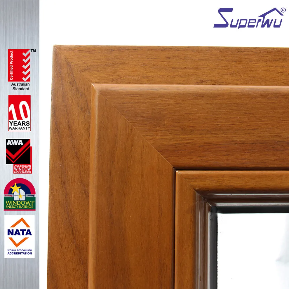 Superwu Special performance aluminum wood composite glazed tilt and turn window for high grade passive house