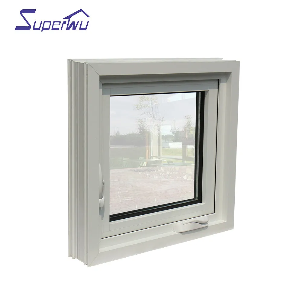 Superwu Swing french window EU market high quality high energy saving aluminium wood casement tempered safety glass