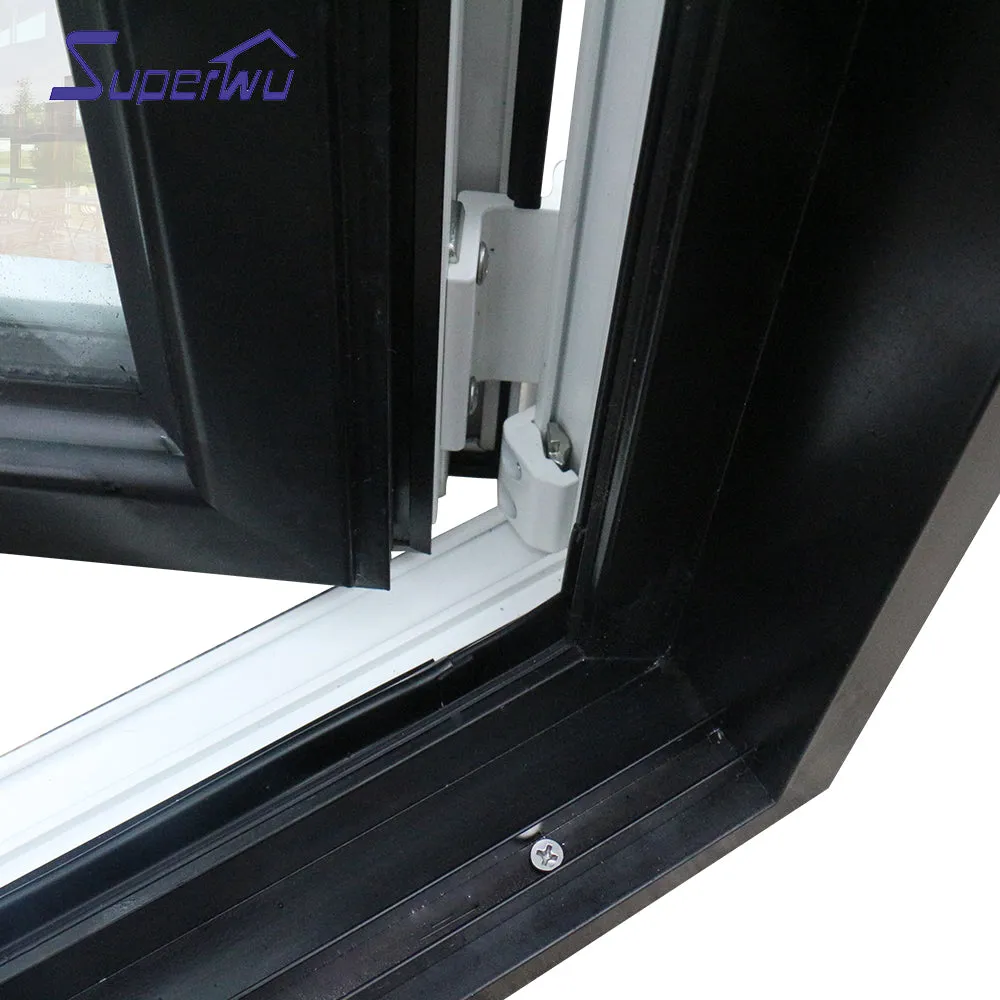 Superwu Thermal break aluminum high quality casement windows swing open style aluminum french windows