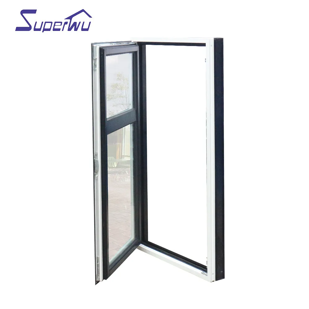 Superwu Thermal break aluminum high quality casement windows swing open style aluminum french windows
