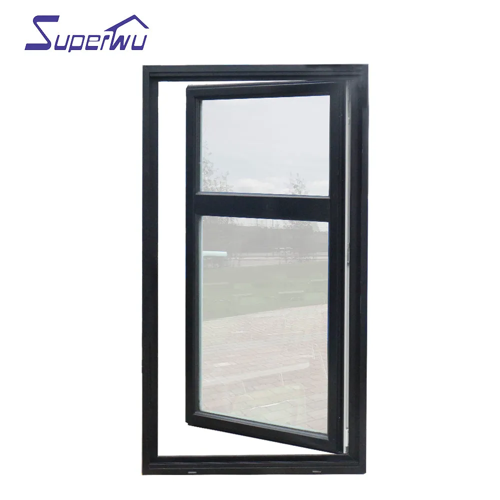Superwu Thermal break aluminum high quality casement windows swing open style aluminum french windows